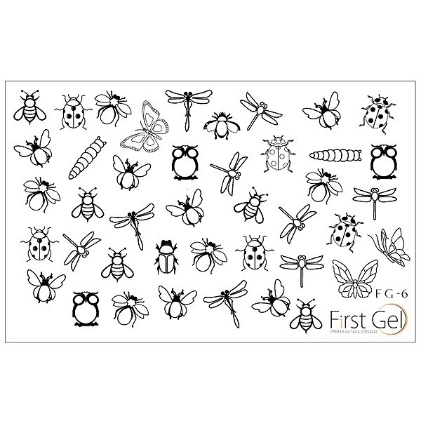 Nail Trafaret 6 Black